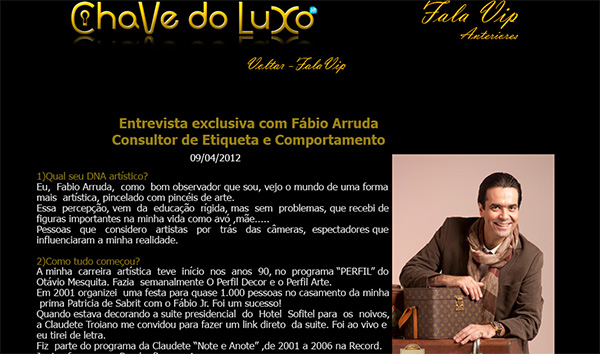 Fabio Arruda em entrevista para Chave de Luxo